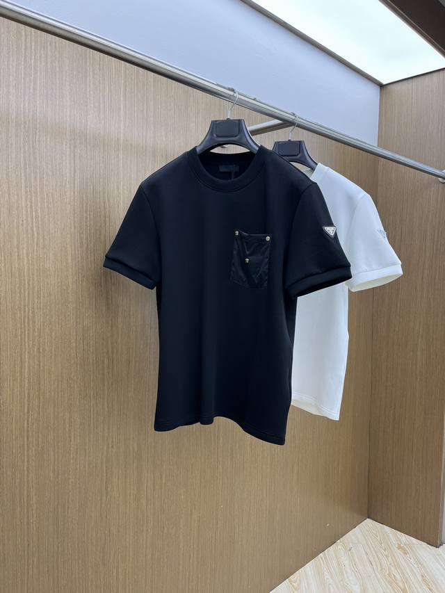 pd 2025 Autumn/Winter Crew Neck Embroidered Short-Sleeve T-Shirt Base Layer. The