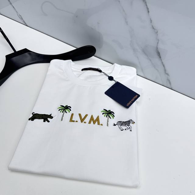 LV Louis Vuitton 2026 Spring/Summer New Logo Embroidered Short-Sleeve Shirt, Run