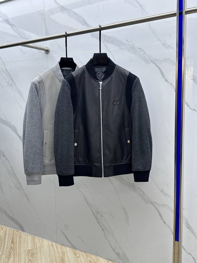 Dior Fall/Winter New Leather and Wool Baseball Jacket, Redefining Fashion Dior's
