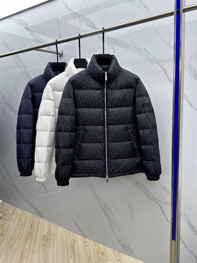 New Arrival: Dior Oblique monogram down jacket with stand-up collar, celebrity s