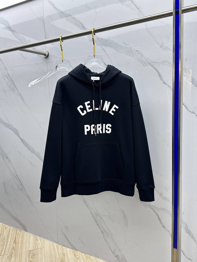 Celine 2025 Autumn/Winter New Printed Hooded Sweatshirt. Exuding superior fashio