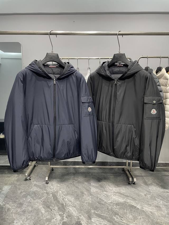 Mon25Fw Autumn/Winter New Matte Nylon Lightweight Down Jacket, Unisex, Casual Zi