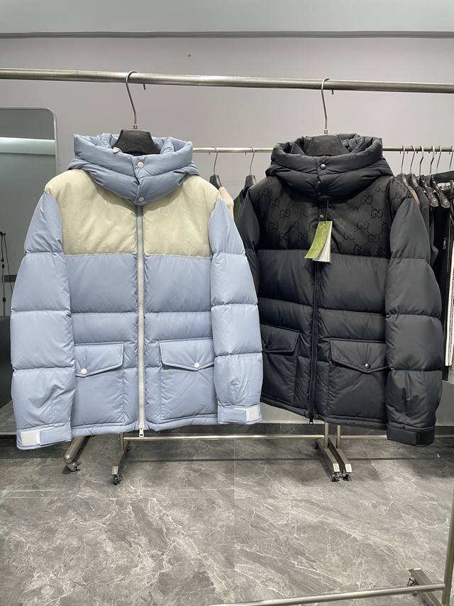 Gu25Fw Autumn/Winter New High-Density Nylon Waterproof Hooded Mid-Length Down Ja