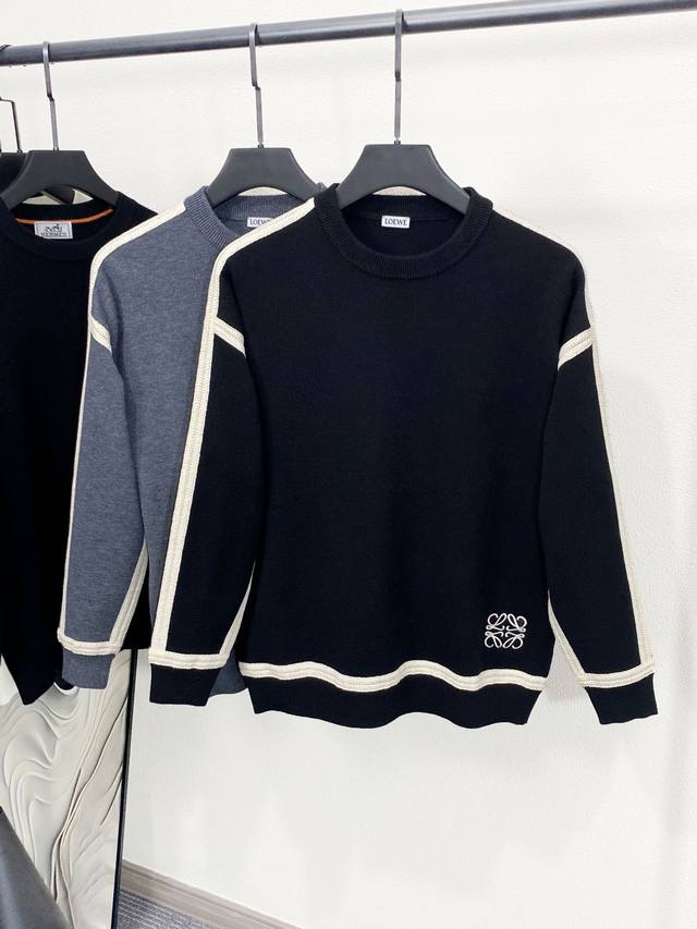 New Loewe | Loewe 2025 Autumn Latest Style Side Ribbon Embroidered Wool Knit Cre