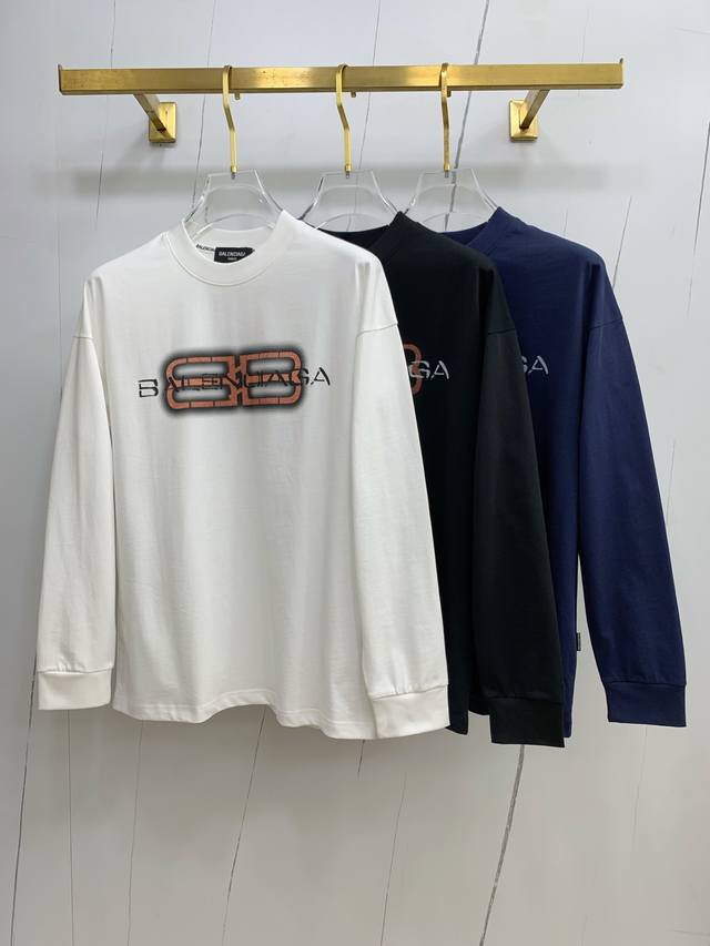 Balenciaga 25Ss Autumn New Arrival, Trade Order, Crew Neck Long Sleeve Base Shi