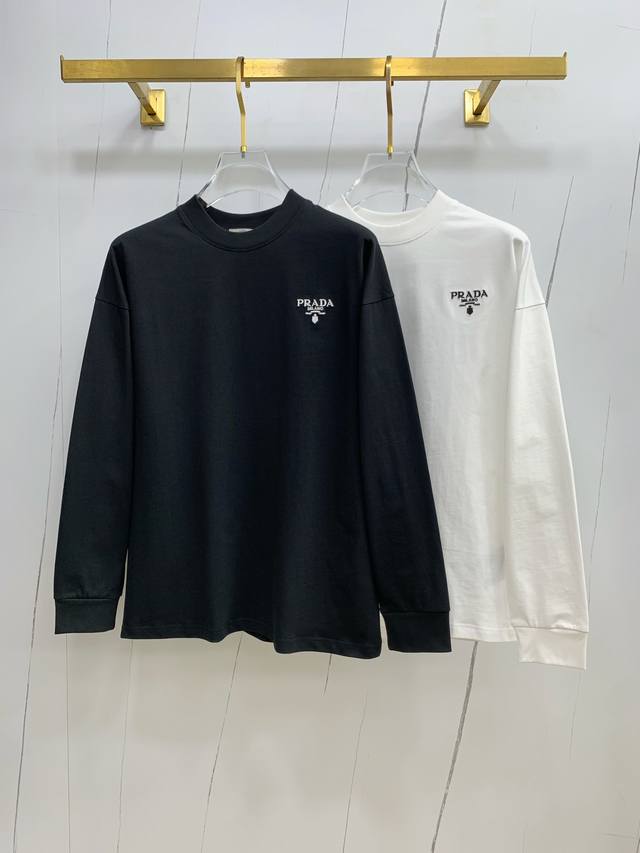 Prada 25Ss Autumn New Arrival, New Trade Order, Crew Neck Long Sleeve Base Shirt
