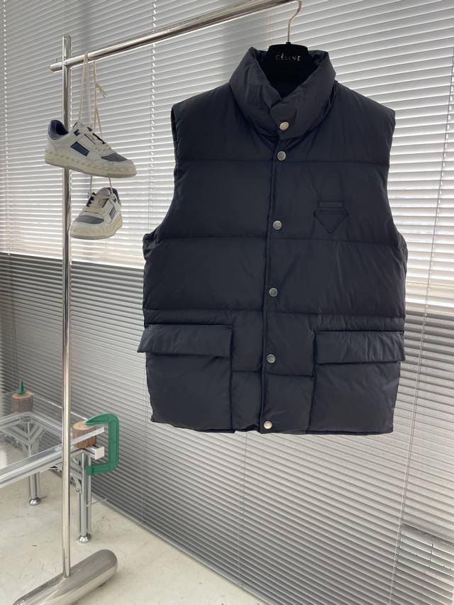 prad 25 Autumn/Winter New Black Label Inverted Triangle Logo Down Vest Custom Yb