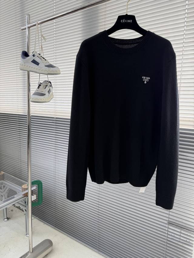 prad Embroidered Worsted Wool Sweater/Knitwear Sizes: SML XL XL Shoulder Width