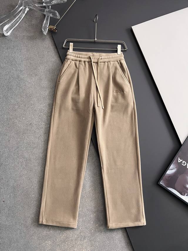 Zegn*2025Fw Autumn/Winter New Casual Sweatpants # Soft and supple double-sided f