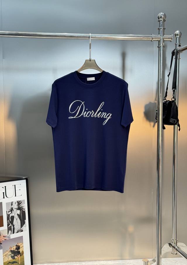 Dior 25S New Modal T-Shirt. Signature design. Classic 3D heat-transfer lettering