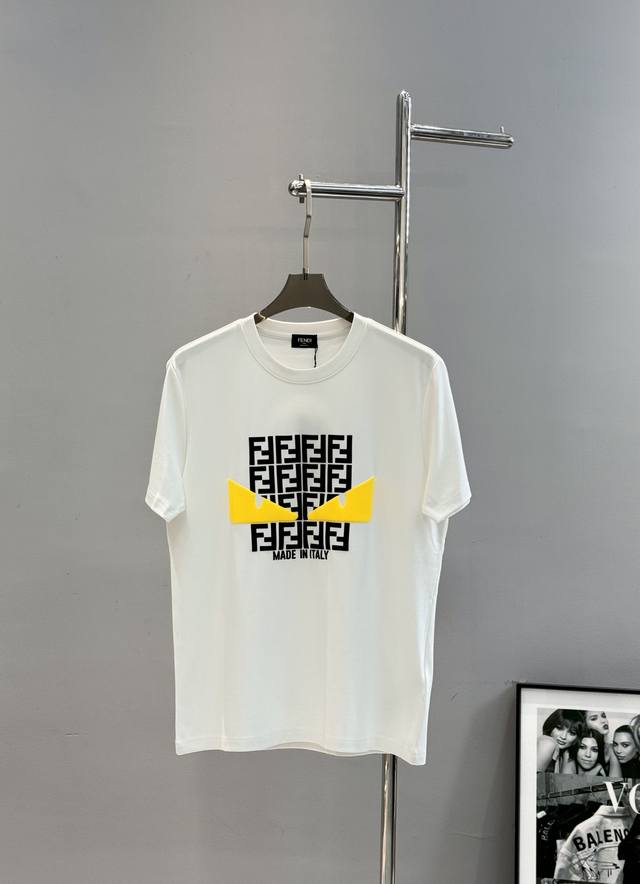 Fendi 25A New Modal T-Shirt. Features a 3D monster heat transfer print on the c