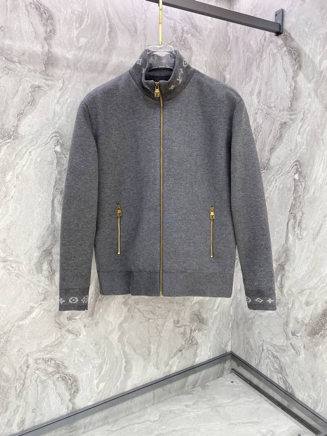 Premium Down Louis Vuitton Lv265 Wool Blend Knit Down Jacket. Features a bonded