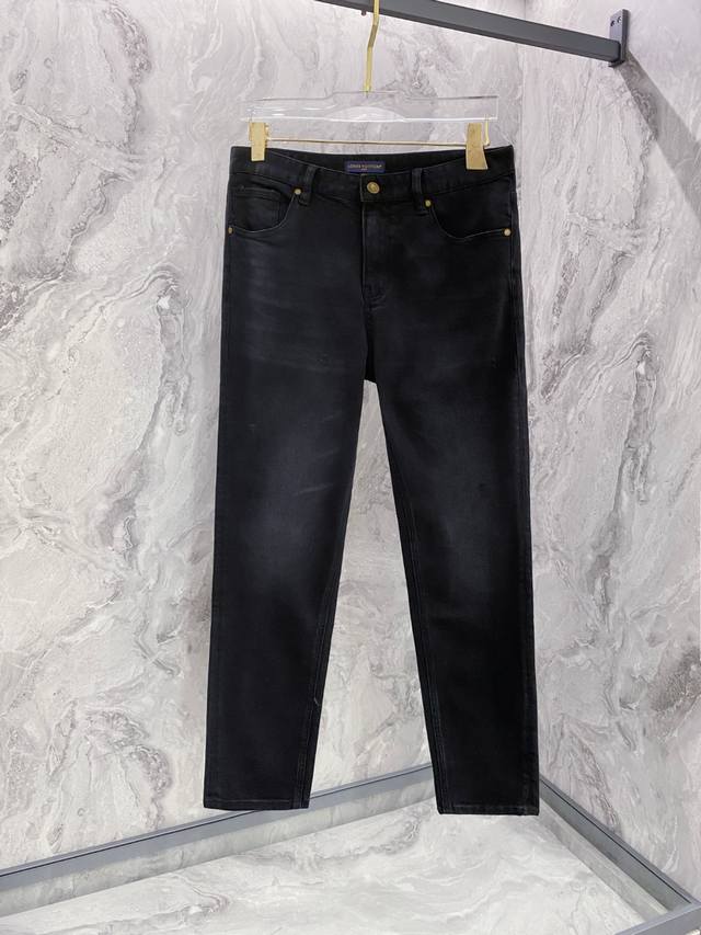 Lv 2025 Early Autumn New Men's Jeans, a high-end quality choice. A versatile pai
