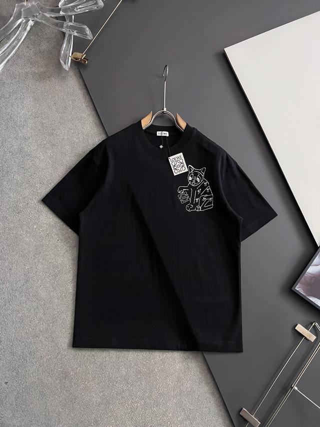 Loe*2026Ss Latest Craftsmanship Short-Sleeve T-Shirt 280G Pure Cotton Double Yar