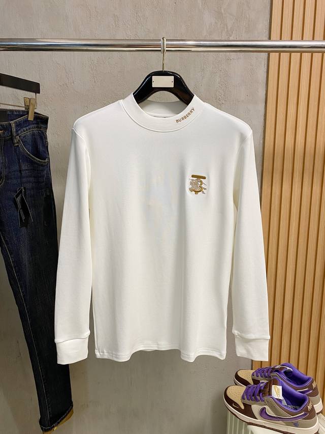 Burberry 2025 Fall/Winter New Fashion Casual Long-Sleeve T-Shirt, made from sele