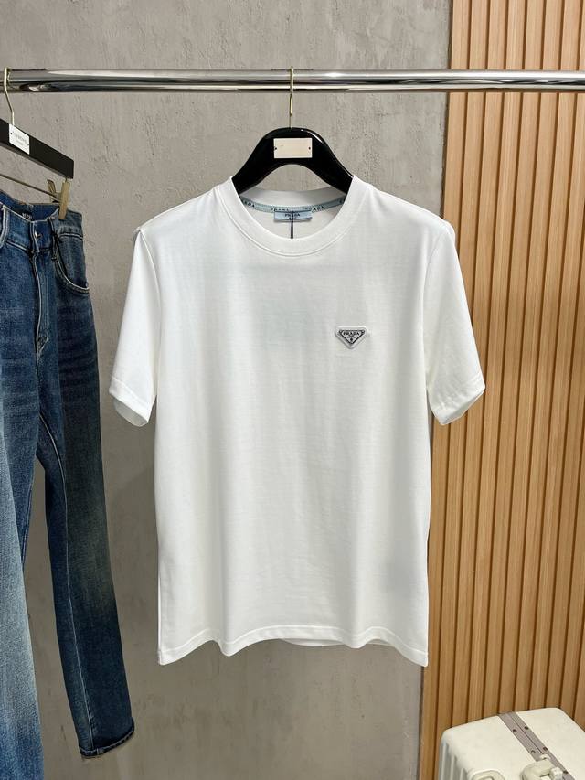 Prada 2026 Spring/Summer New Arrival Crew Neck Short-Sleeve T-Shirt with Logo L