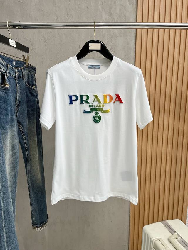 Prada 2026 Spring/Summer New Arrival - Latest Short-Sleeve Crew Neck T-Shirt, H