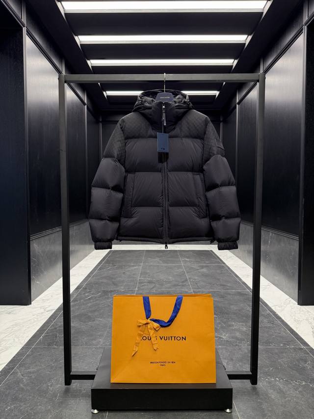 Premium Down Louis Vuitton Lv 141 Monogram Jacquard Hooded Down Jacket with Deta
