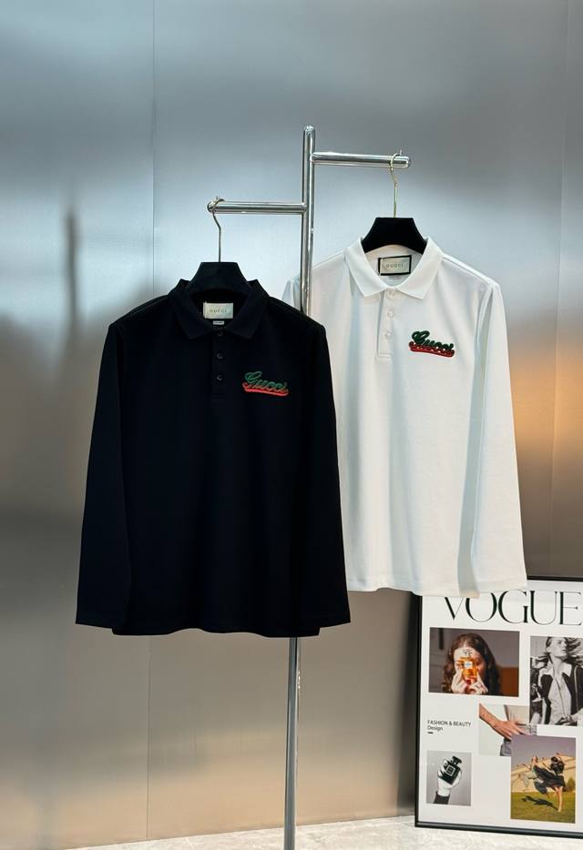 Full Condition Recommendation ~ High-end Gucci 25S New Men's Long-Sleeve Polo S