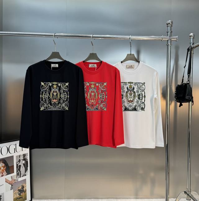 Herme*Aima*25S New Modal Long-Sleeve T-Shirt. Rich color combinations, suitable