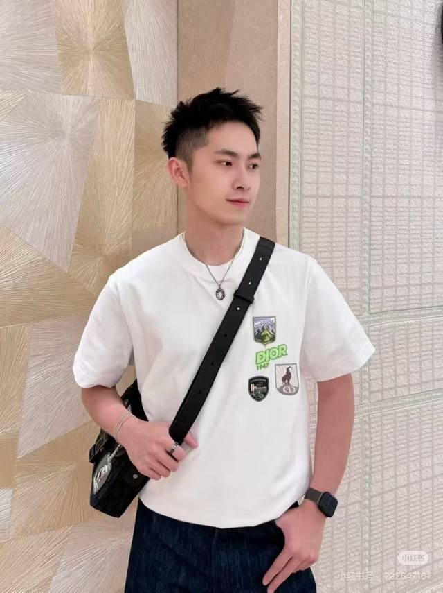 Dior Embroidered Badge T-Shirt 25S New Arrival. This Dior embroidered badge moda