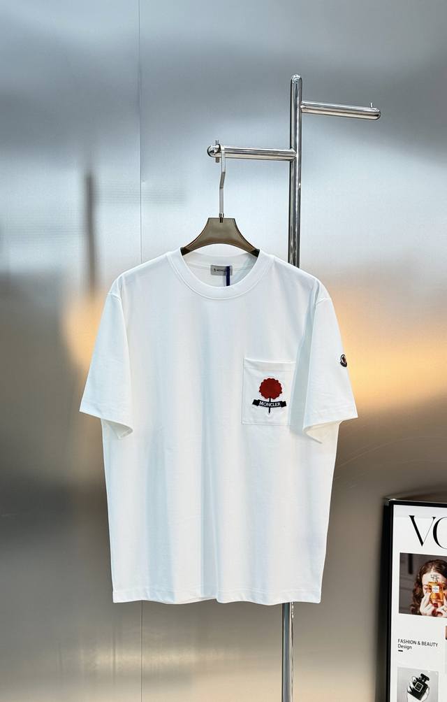 Moncler 26S New Qixi Festival Limited Edition Embroidered Short-Sleeve T-Shirt,