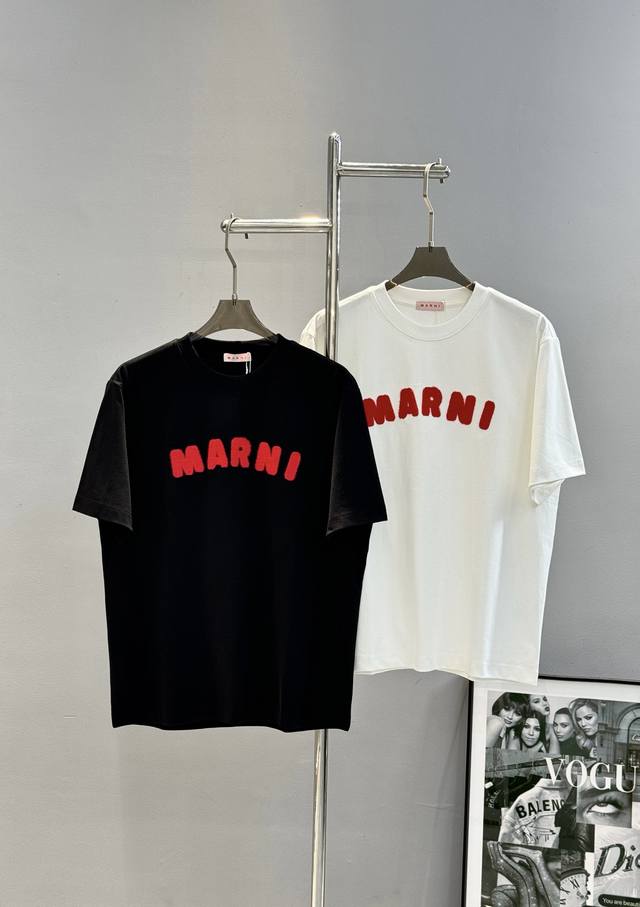 Marni 26S Original Short-Sleeve T-Shirt. Unisex classic Marni logo. Highly recog