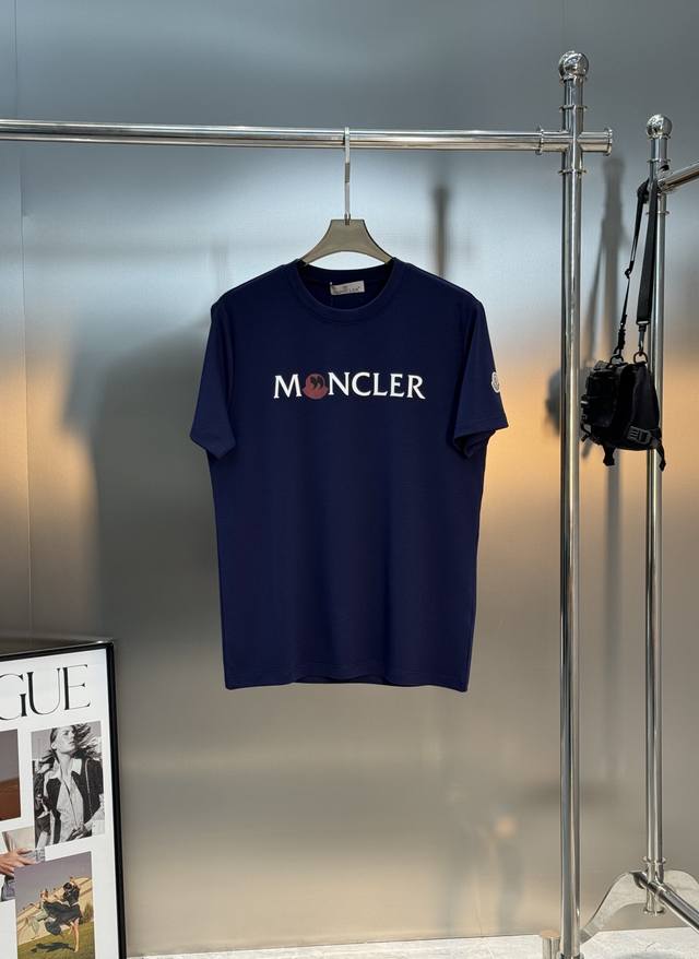 Moncler 25S New Modal T-Shirt. Features a brand logo print and graffiti-style de