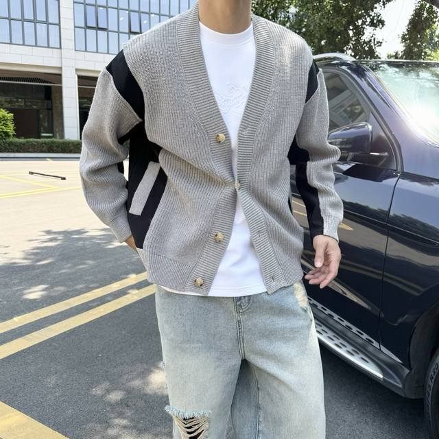 Y-3 Yohji Yamamoto's unique personality! 25S New Wool-Patchwork Chunky Knit Swea