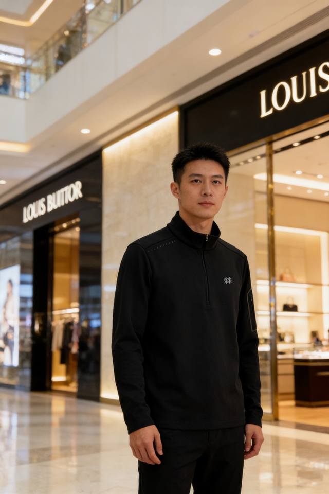 Kolon Sport Half-Zip Long-Sleeve T-Shirt, made with specially customized profes