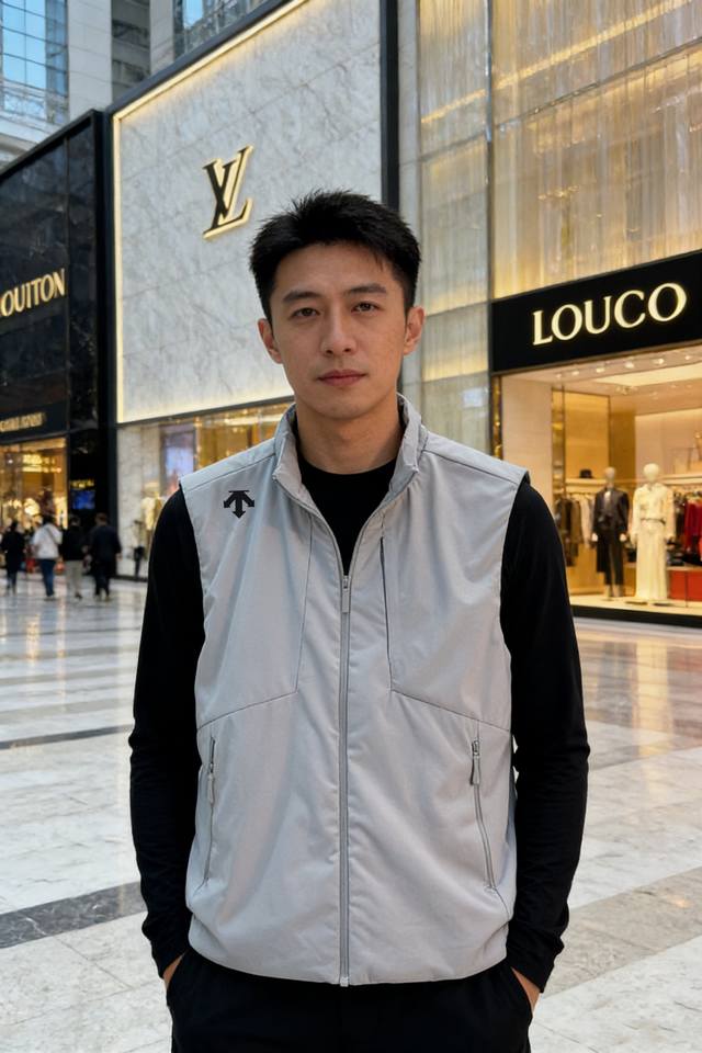 Descente Men's Golf Vest, New Arrival (25s)! Made with technical woven fabric, l