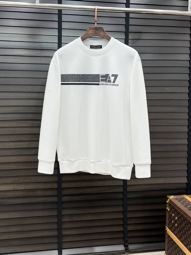 Ea7# 25 Autumn/Winter 8 Meiji Air Layer Pullover Crew Neck Sweatshirt Unisex Fas