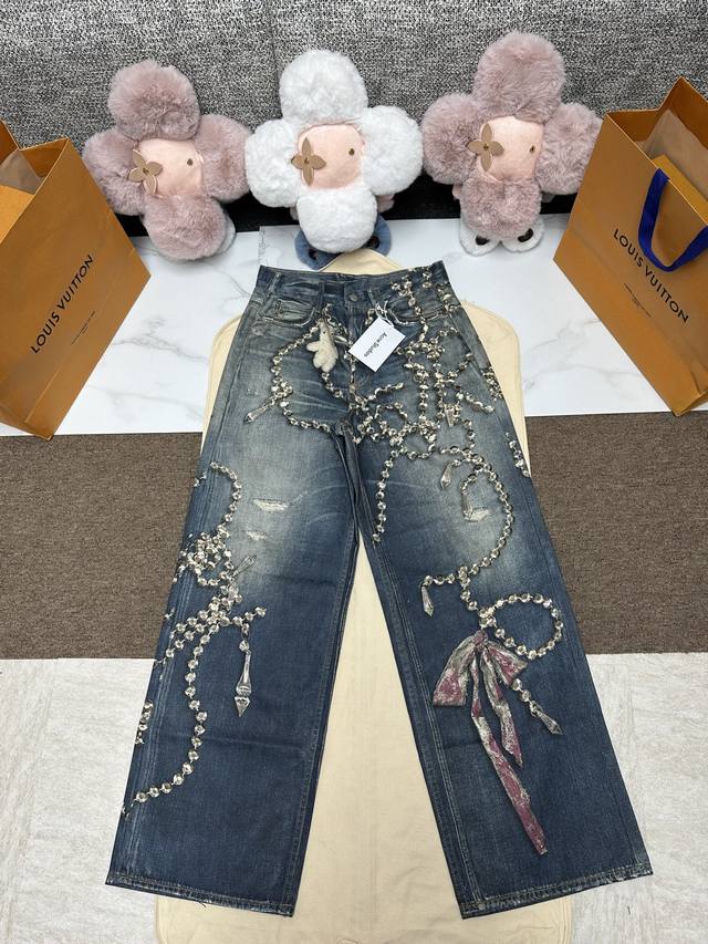 Ac New Arrival Jeans for 25 feature seasonal crystal and bow prints, made from d