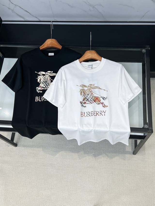 2026Ss New Arrival Burbe Unisex Short-Sleeve T-Shirt with Classic Horse Pattern