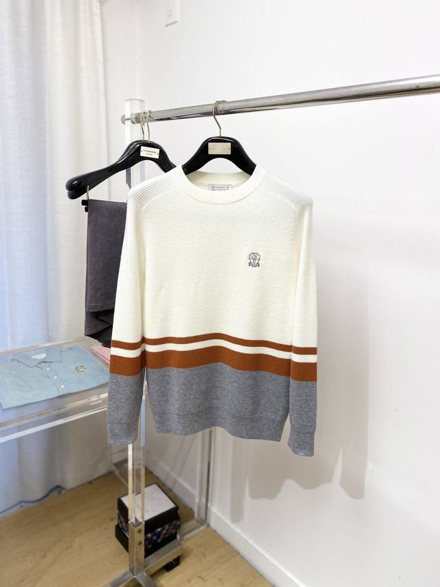 Brunello Cucinelli, 2025 New Arrival Wool Sweater. This sweater boasts a delicat