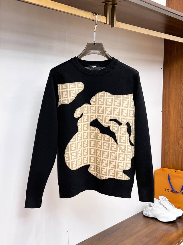 Fendi 2025 Autumn/Winter New Wool Sweater, a classic, simple, and elegant round