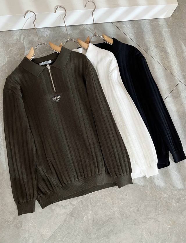 prad*A 2025 Autumn/Winter New Men's Knitted Wool Sweater, the latest exclusive o