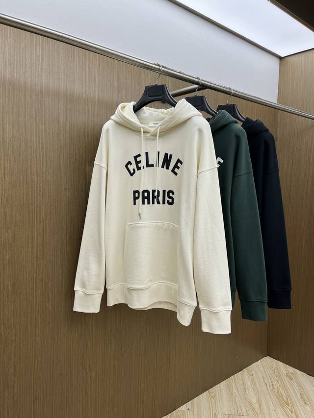 Celine Fw Early Autumn New Wide-Size Hooded Sweatshirt, Unisex! Uniquely eye-ca