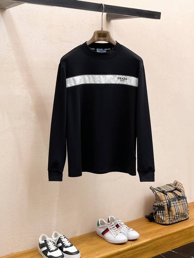 Prada 25Ss Autumn New Arrival, New Trade Order, Crew Neck Long Sleeve Base Shirt
