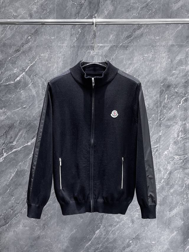 Moncler Prada 2025Ss New Wool Blend Collar Cardigan Long Sleeve Sweater, Wool S