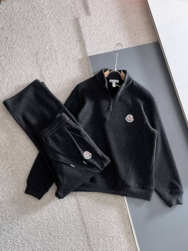 Top p Pants p LV Brushed Thick Sweatshirt Set 2025 Autumn/Winter New Arrival, S