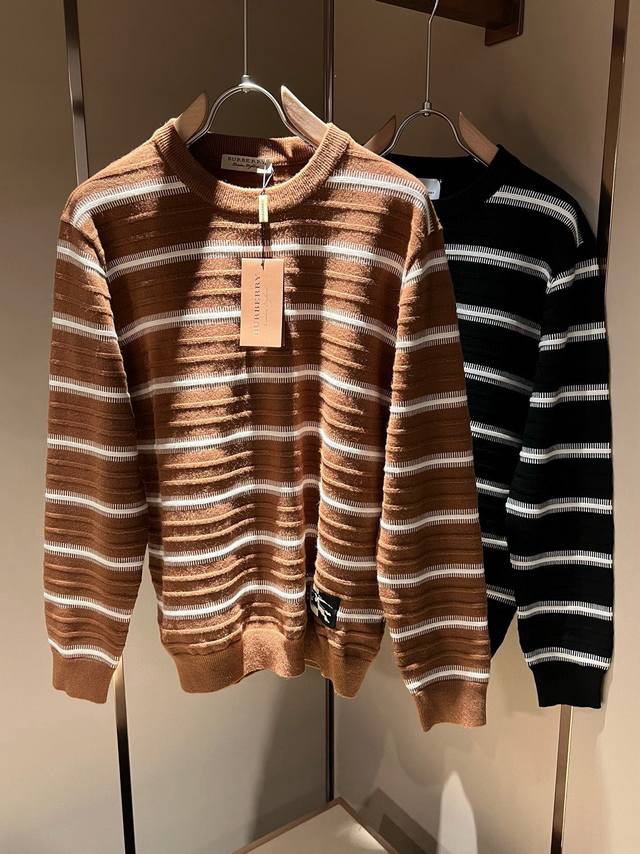 Bur*Erry 2025 Autumn/Winter New Men's Knitted Wool Sweater, featuring the brand'