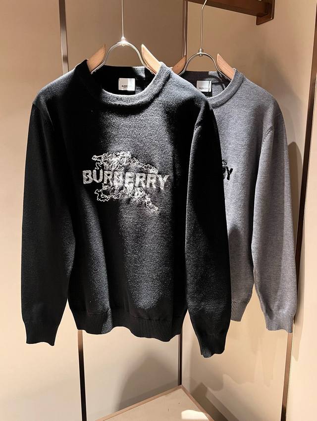 Bur*Erry 2025 Autumn/Winter New Men's Knitted Wool Sweater, featuring the brand'