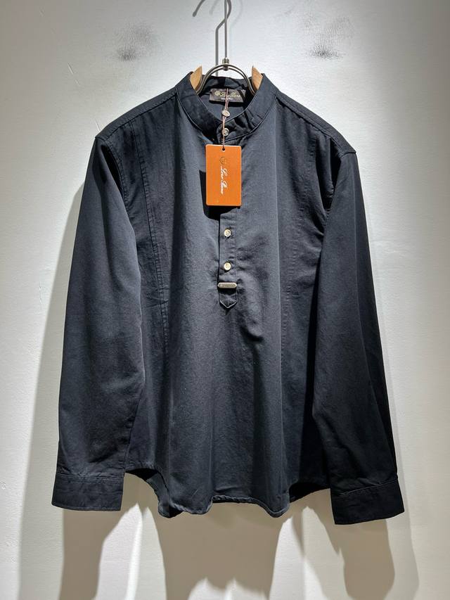 Loro Piana 2025 Autumn/Winter Men's Latest Trade Order Stand Collar Shirt, in Ex