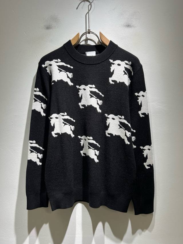Bur*Erry 2025 Autumn/Winter New Knitted Wool Sweater, featuring classic brand de