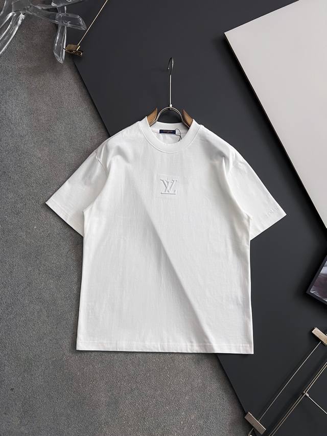LV*2026Ss Latest Craftsmanship Short-Sleeve T-Shirt 280G Pure Cotton Double Yarn