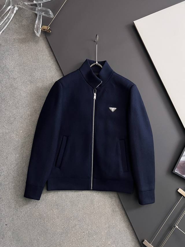 prad* Knitted Down Patchwork Stand Collar Unique Side Ribbed Design!!! Selling P