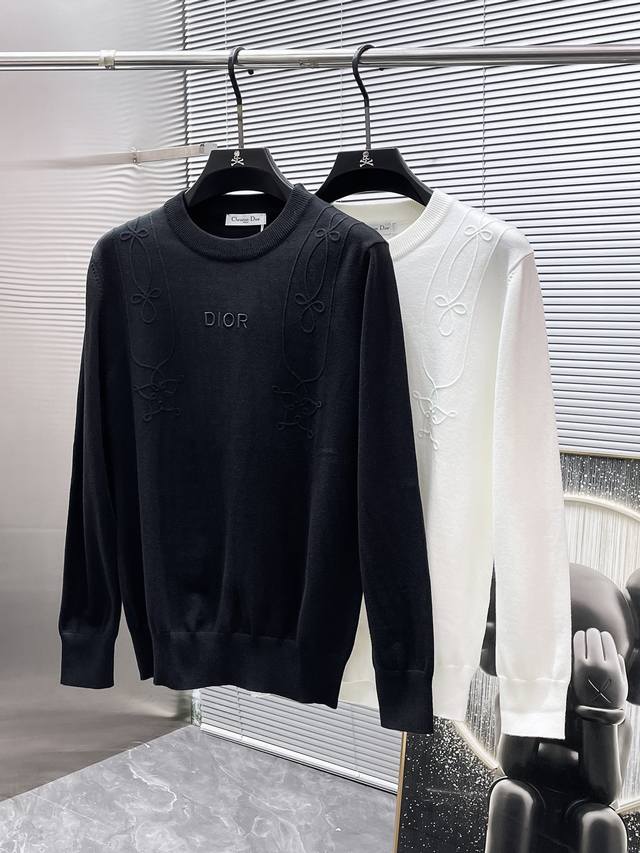 Dior 2025Ss New Crew Neck Long Sleeve Sweater, Wool Sweater Base Layer, High-En