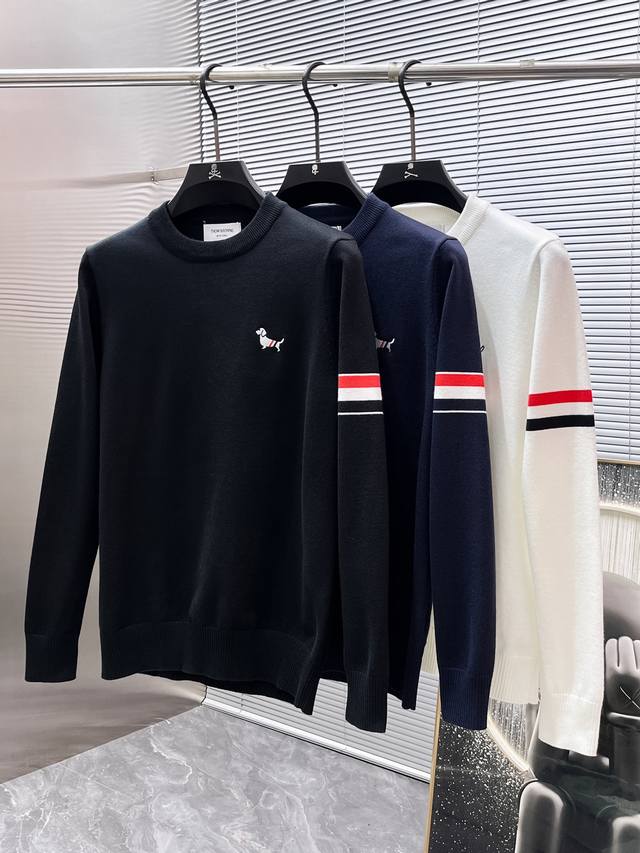 Tb 2025Ss New Wool Blend Crew Neck Long Sleeve Sweater, High-End Version! Custom