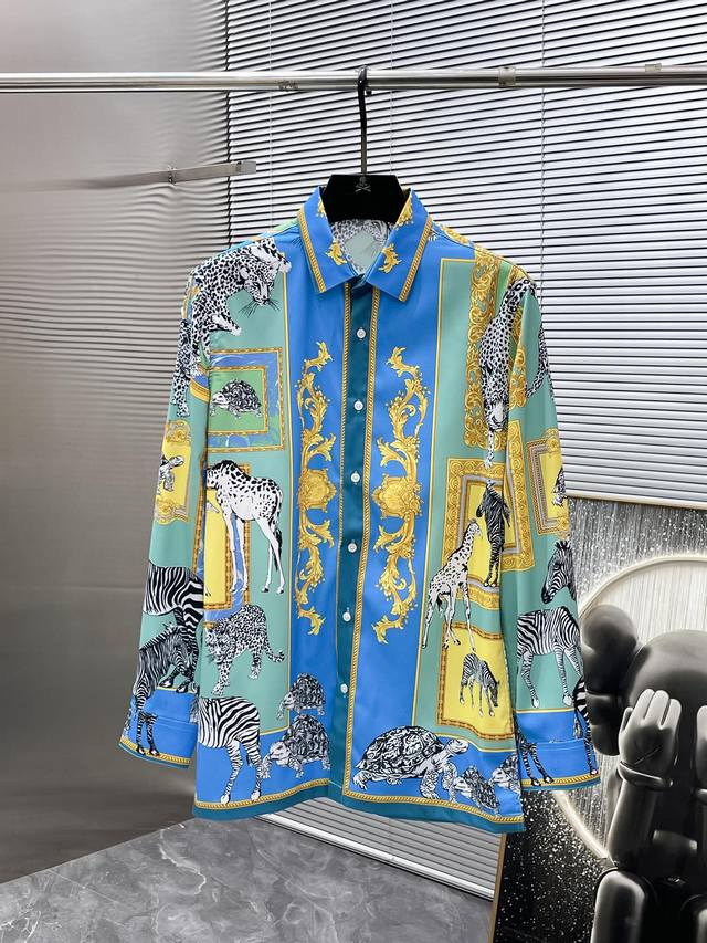 Versace 2025 Spring/Summer New Men's Long-Sleeve Shirt, High-End Version! Custo